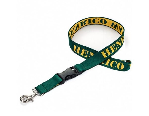 5/8" Custom Logo Woven Lanyard W/ Buckle Release