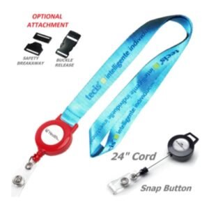 3/4" Nylon Custom Lanyard w/ Retractable Badge Reel 3/4" Nylon Custom Lanyard w/ Retractable Badge Reel