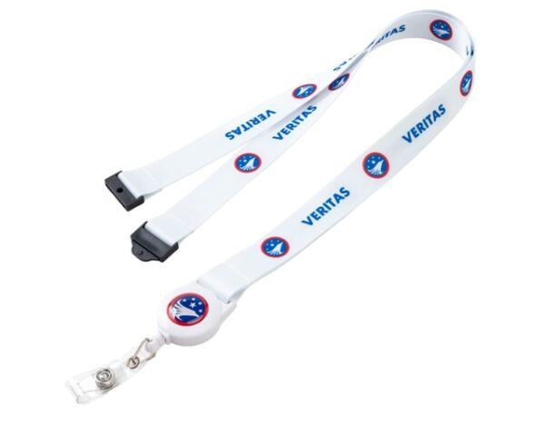 3/4" Custom Printed Sublimation Lanyard Badge Reel Combo W/ Safety Breakaway