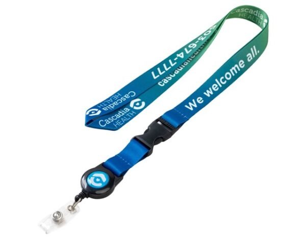 Sublimated Lanyard Badge Reel Combo W/ Buckle Release