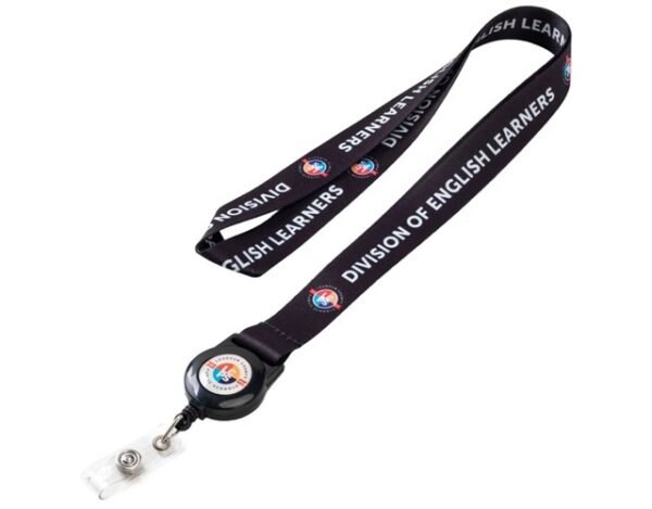 3/4"Custom Logo Dye Sublimation Lanyards W/ Retractable Reel Combo