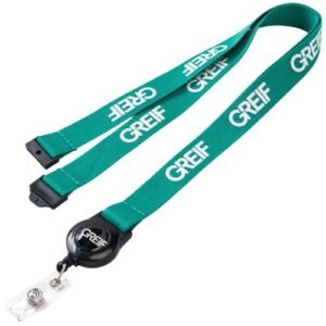 3/4" Polyester Combo Badge Reel Lanyard w/ Safety Breakaway 3/4" Polyester Combo Badge Reel Lanyard w/ Safety Breakaway