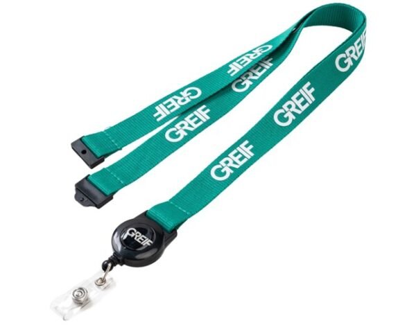 3/4" Polyester Combo Badge Reel Lanyard w/ Safety Breakaway