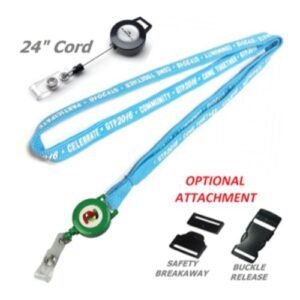 Custom Printed 1/2" Tube Lanyard with Retractable Reel Combo Custom Printed 1/2" Tube Lanyard with Retractable Reel Combo