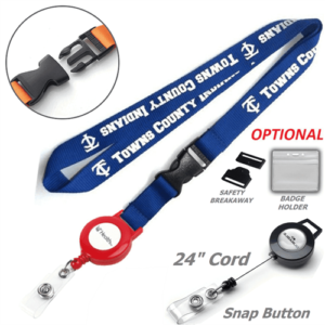 3/4" Polyester Combo Badge Reel Lanyard w/ Buckle Release 3/4" Polyester Combo Badge Reel Lanyard w/ Buckle Release