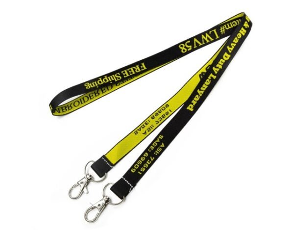 3/4" Double Ended Custom Logo Woven Lanyards 3/4" Double Ended Custom Logo Woven Lanyards