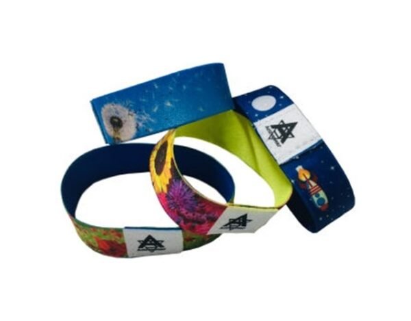 1/2" Sublimated Elastic Event Wristband w/ Customizable Woven Label