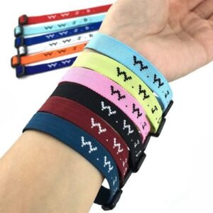1/2" Jacquard Polyester Event Wristband w/ plastic fastener
