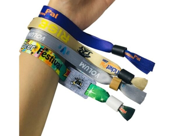 1/2" Full Color Sublimation Fabric Wristband w/ Locking Bead