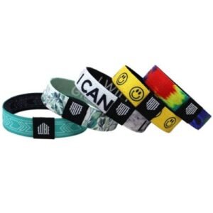 5/8" Custom Sublimated Elastic Event Wristband with Woven Label