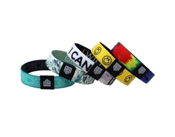 5/8" Custom Sublimated Elastic Event Wristband with Woven Label