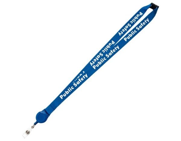 3/4" Polyester Combo Badge Reel Lanyard w/ Safety Breakaway