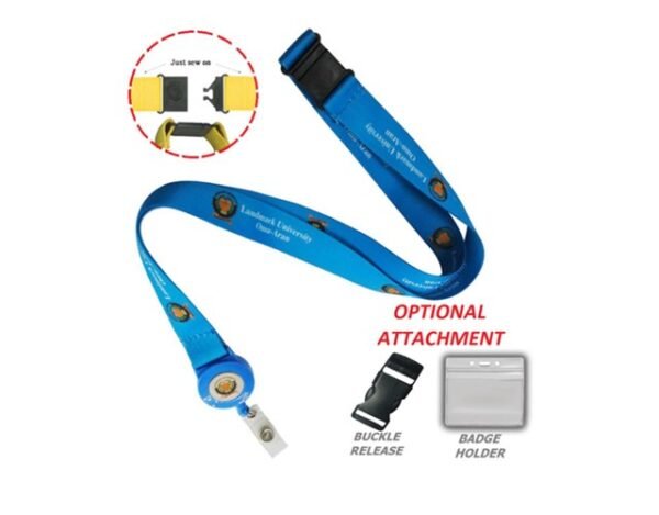 3/4" Custom Printed Sublimation Lanyard Badge Reel Combo W/ Safety Breakaway