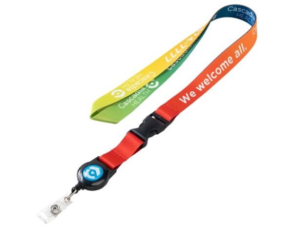 Sublimated Lanyard Badge Reel Combo W/ Buckle Release