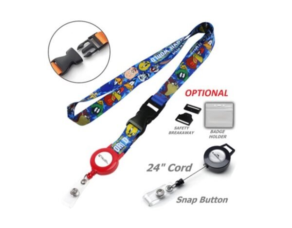 Sublimated Lanyard Badge Reel Combo W/ Buckle Release
