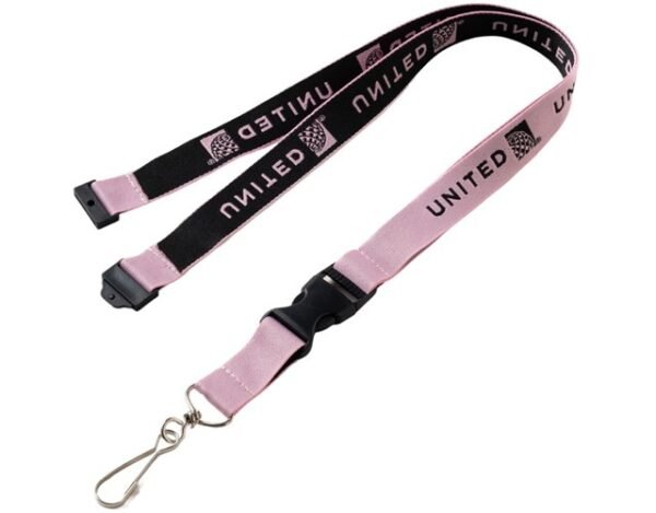 Custom Logo Woven Lanyard with Buckle Release 3/4" Custom Logo Woven Lanyard with Buckle Release